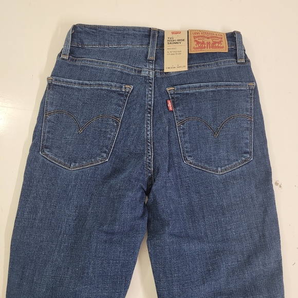 NEW! Women's Levi 721 High Rise Skinny Distressed Jeans - Picture 8 of 10